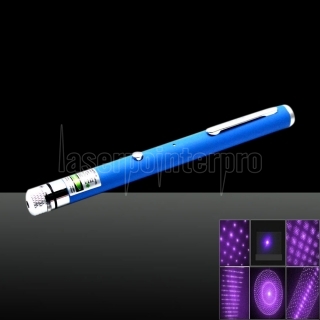 5-in-1 5mW 405nm Lila Laser Beam USB-Laserpointer mit USB-Kabel und Köpfen Laser-Blau