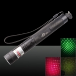 500mW 532nm 650nm 2-en-1 double couleur vert rouge stylo pointeur laser noir