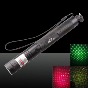 500mW 532nm 650nm 2-in-1 Dual Color Green Red Light Laser Pointer Pen Black