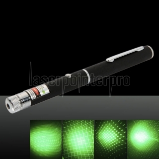 1mw 5 in 1 grüner Laser-Zeiger-kaleidoskopischer Laser-Stift mit vier Laser-Kopf-Schwarzen
