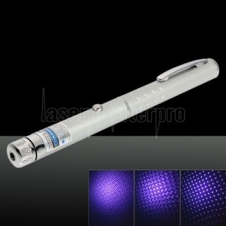 Motif 1mw 405nm étoilé bleu et argent Light Purple Nu stylo pointeur laser