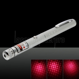 1MW 650nm Starry Padrão Red Light Nu Laser Pointer Pen Prata