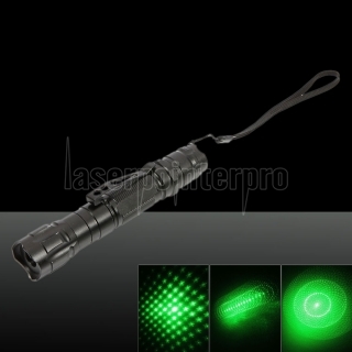 532nm 1mw Starry Pattern Green Light Laser Pointer Pen with Five Laser Heads Black