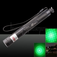 New 6-Pattern Céu Estrelado 500mW 532nm Green Light Laser Pointer Pen Pack com suporte preto