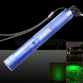 LT-303 5mW 532nm verde haz de luz Estilos de luz ajustable puntero láser Pen con el soporte azul