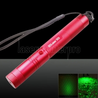 LT-303 400mw 532nm Green Beam Light Foco ajustable Potente puntero láser Pen Set Rojo