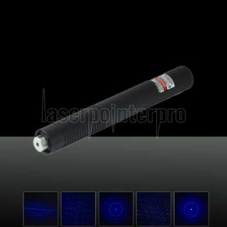 5mw 450nm Pure Blue Beam Luz único ponto e Starry Sky Luz Styles foco ajustável Poderoso prata Laser Pointer Pen