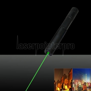 5mw 532nm Green Beam Light Single Dot Light Style Penna puntatore laser a cristallo separata nera