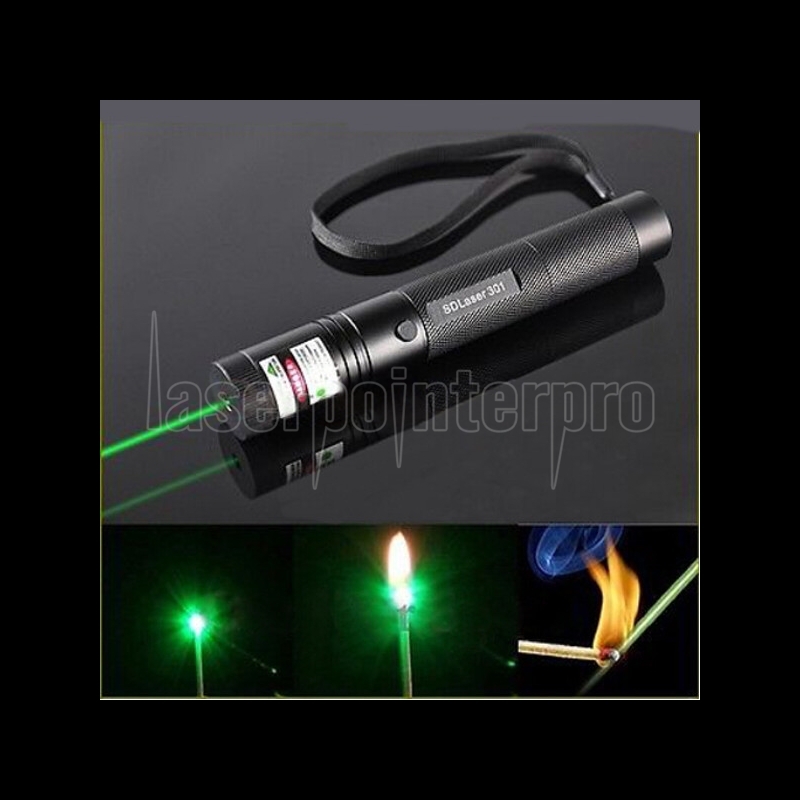 1mw 303 Green Pointer Laser Pen Adjustable Focus 532nm Burning+Battery Charger # 