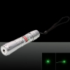 Ponto único 200mW 532nm Feixe Kit inoxidável caneta ponteiro laser de aço com bateria e carregador de prata