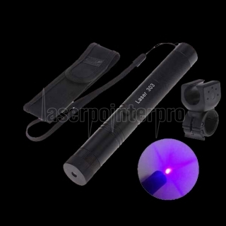 SHARP EAGLE Suit 1 100mW 405nm Starry Sky Style Purple Light Waterproof Aluminum Laser Pointer Matchstick Cigarette Lighter Blac
