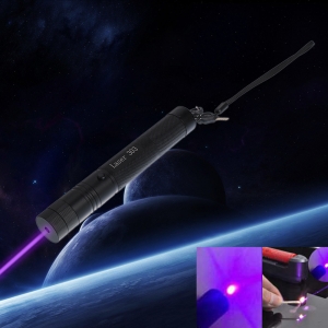 250mW 405nm Ciel étoilé Style Violet Lumière Étanche Aluminium Pointeur Laser Allumette Cigarette Noir