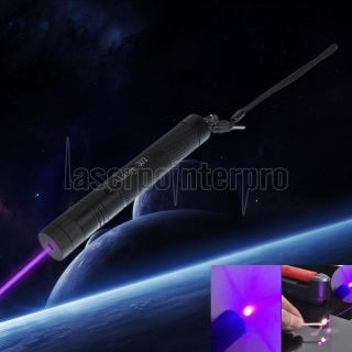 400mW 405nm Starry Sky Style Purple Light Waterproof Aluminio Puntero láser negro