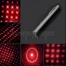 500mW 650nm Steel Casing Kaleidoscope Starry Sky Style Red Laser Pointer Silver
