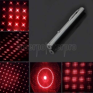 Argent rouge de pointeur laser de style étoilé de kaléidoscope d'enveloppe en acier de 500mW 650nm