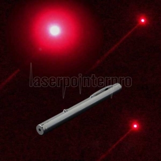 200mW 650nm Neues Stahlgehäuse Kaleidoskop Sternenhimmel Stil Rotlicht Wasserdichter Laserpointer Silber
