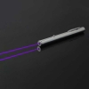300mW 405nm Purple Light Waterproof Laser Pointer Steel Casing Silver