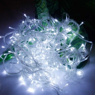 20M 200-LED Christmas Festivals Decoration 8 Working Modes White Light Waterproof String Light (US Standard Plug)