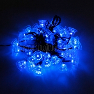 MarSwell 40-LED-Blaulicht Weihnachten Solar Power Geklingel-Bell-LED-Schnur-Licht