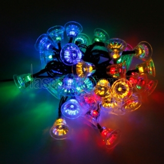 MarSwell 40-LED-Multicolor Licht Weihnachten Solar Power Geklingel-Bell-LED-Schnur-Licht
