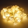 MarSwell 20-LED-Weihnachtsfest-Dekoration-warmes weißes Licht LED-Schnur-Licht mit Batterie-Satz Weiße Rose-förmigen
