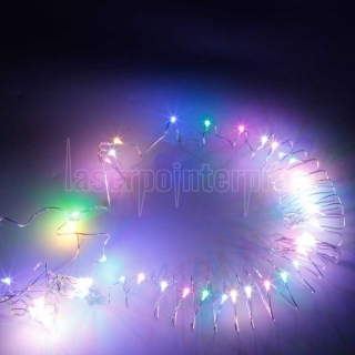 5M-50L-4.5V-3W Silver Wire Battery Powered Ordinary String Lights without Fixed Shape Multicolor