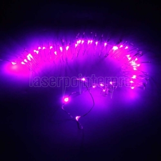 5M-50L-4.5V-3W Silver Wire Battery Powered Ordinary String Lights without Fixed Shape Purple