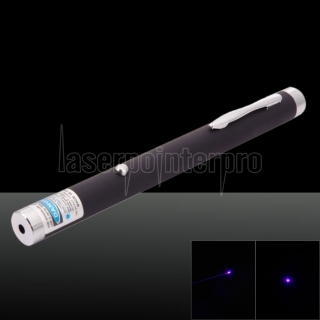 20mw 405nm Blue & Viola chiaro singolo punto di stile impermeabile in acciaio inox puntatore laser Nero
