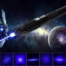 Kit stylo pointeur laser 5 en 1 zoomable avec faisceau bleu ZQ-j8 50000mw 445nm, noir