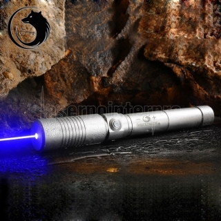 Plata UKING ZQ-J9 8000mw 445nm Blue Beam solo punto con zoom lápiz puntero láser Kit
