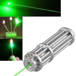 Uking ZQ-15LA 200mW 532nm grüne Lichtstrahl Single Point Zoomable Laser-Zeiger-Feder-Silber