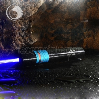 UKing ZQ-j10 Kit stylo pointeur laser zoomable à point unique à faisceau bleu 30000mW 473nm, noir