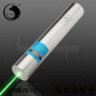 UKing ZQ-j10L Kit de stylo pointeur laser zoomable à point unique à faisceau vert unique, 30000mW 520nm, chromé