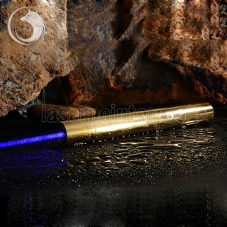 Uking ZQ-15B 2000mW 445nm blaue Lichtstrahl-5-in-1-Zoomable High Power Laser-Pointer Pen Kit Goldene