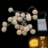 2.2M 4.5V 20-LED a batteria 2 modi di funzionamento Warm White Light Sepa Takraw a forma di LED stringa beige
