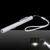 500LM Q5 Rechargeable Stainless Steel LED Flashlight with USB Cable Silver