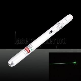 50mW 532nm grünes Licht Clip Laserpointer Silber
