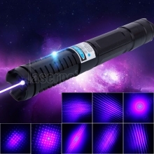 10000mW cinq tête bleu lumière laser portée noir