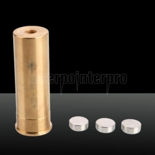 650nm Bullet Shape Laser Pen Red Light 3 x LR44 Batteries Cal: 12GA Brass Color
