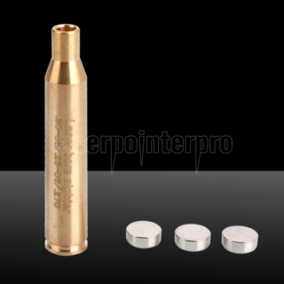 650nm Bullet Shape Laser Pen Red Light 3 x AG9 Batteries Cal: 30-06/25-06/.270WIN Brass Color