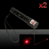 2Pcs 300mW 650nm Aperto-back Red Laser Pointer Pen Nero (852-type)