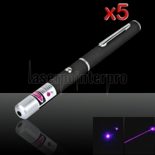 5Pcs 5mW 405nm Haz de luz púrpura puntero láser pluma