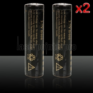 Batteries Ultrafire 18650 4000mAh 3.6-4.2V rechargeables au lithium de 2 * Noir