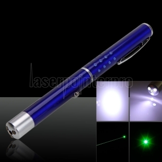 50mW Single-Point Green Laser Pointer with 3LED Light Blue