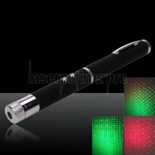 30mw 532nm Green + 20mw 650nm Red Kaleidoscopic Laser Pointer Pen Black