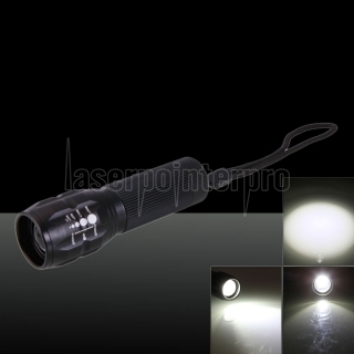 Q5 5W 500LM 3.7V-4.2V 1LED 3Modes Focusing Flashlight Black