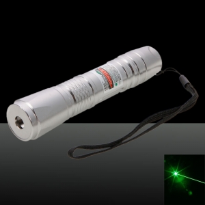 Tuta puntatore laser verde professionale da 300 mW con 16340 batteria e caricabatterie argento