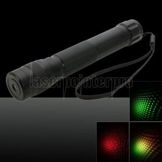 5mW nuevo estilo rojo y verde puntero láser de luz con la caja (A 18652 batería) Negro