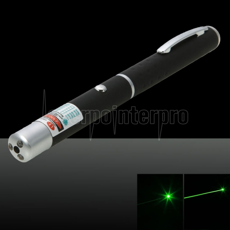 5mW Professional Green LED (2pcs AA Batteries) Black - Laserpointerpro