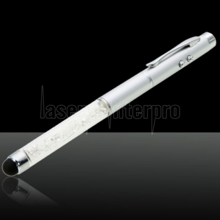 4-in-1 Multi-functional Red Light Laser Pointer (Touch Pen + Ball Point Pen + LED Lamp + Laser Pointer) White